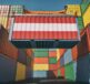 Container Terminal - Shipping Container with Austria flag.