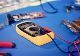 Closeup of multimeter electric measure meter