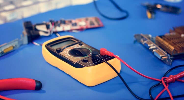 Closeup of multimeter electric measure meter