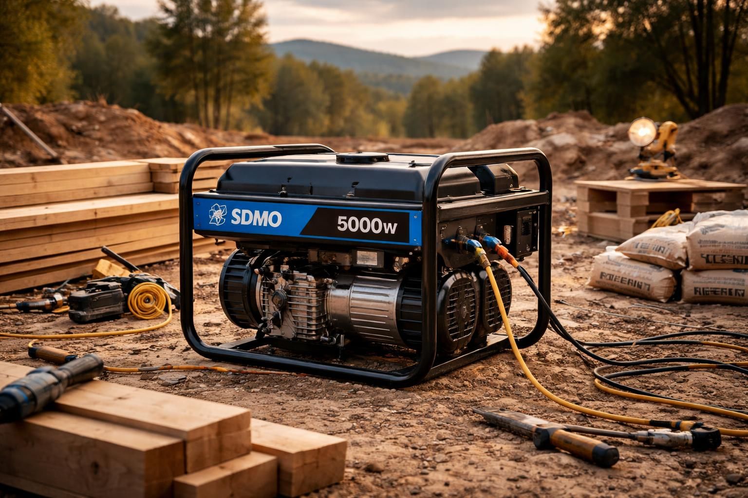 découvrez le groupe électrogène sdmo 5000w, la solution idéale pour une puissance fiable et professionnelle sur vos chantiers isolés. performance et robustesse garanties.